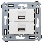 Розетка USB двойная для зарядки DKC Avanti 2,1А, белое облако, DKC