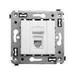 Розетка телефонная одинарная DKC Avanti RJ12, белое облако, DKC