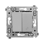 Светорегулятор DKC Avanti кнопочный для LED 3-120Вт,  ламп накал и галог. 3-220Вт , закаленная сталь, DKC