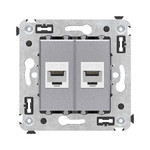 Розетка компьютерная двойная DKC Avanti RJ45 5 кат., закаленная сталь, DKC