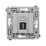 Розетка USB 2.0 тип А-А (мама-мама) одинарная для передачи данных DKC Avanti, закаленная сталь, DKC
