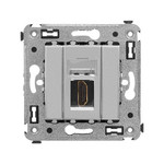 HDMI розетка одинарная тип А-А DKC Avanti, закаленная сталь, DKC