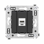 Розетка телефонная одинарная DKC Avanti RJ11, черный матовый, DKC