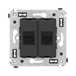 Розетка компьютерная двойная DKC Avanti RJ45 5 кат., черный матовый, DKC