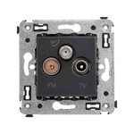Розетка TV-FM-SAT оконечная DKC Avanti, черный матовый, DKC